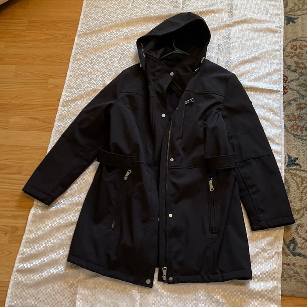 Ladies jacket, 1X, black w/ detachable hood